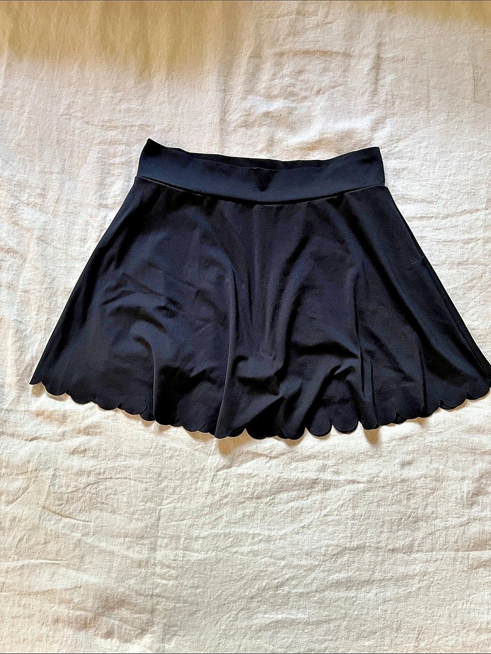 J.Crew Scallop-Trim Active Skort Scalloped Circle Skirt Black Medium